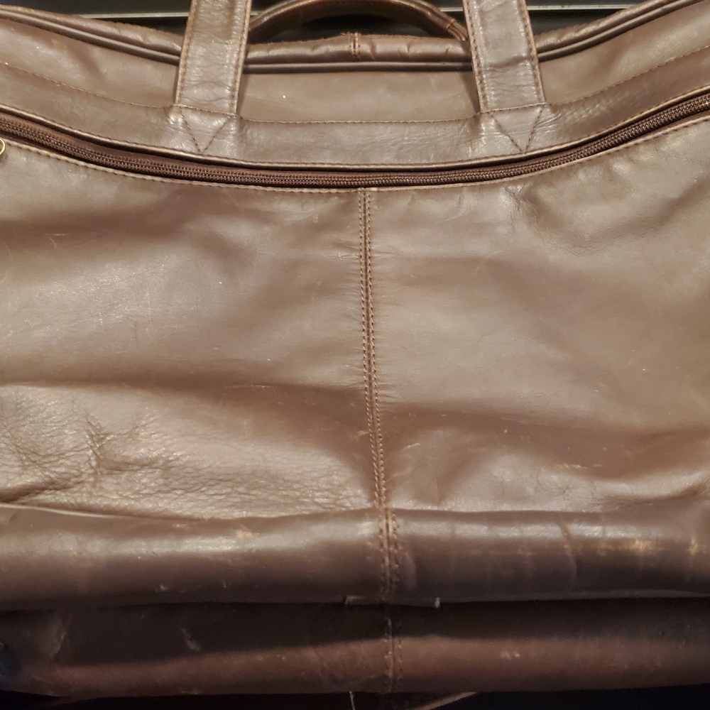 Heritage Leather Messenger Bag Briefcase Brown